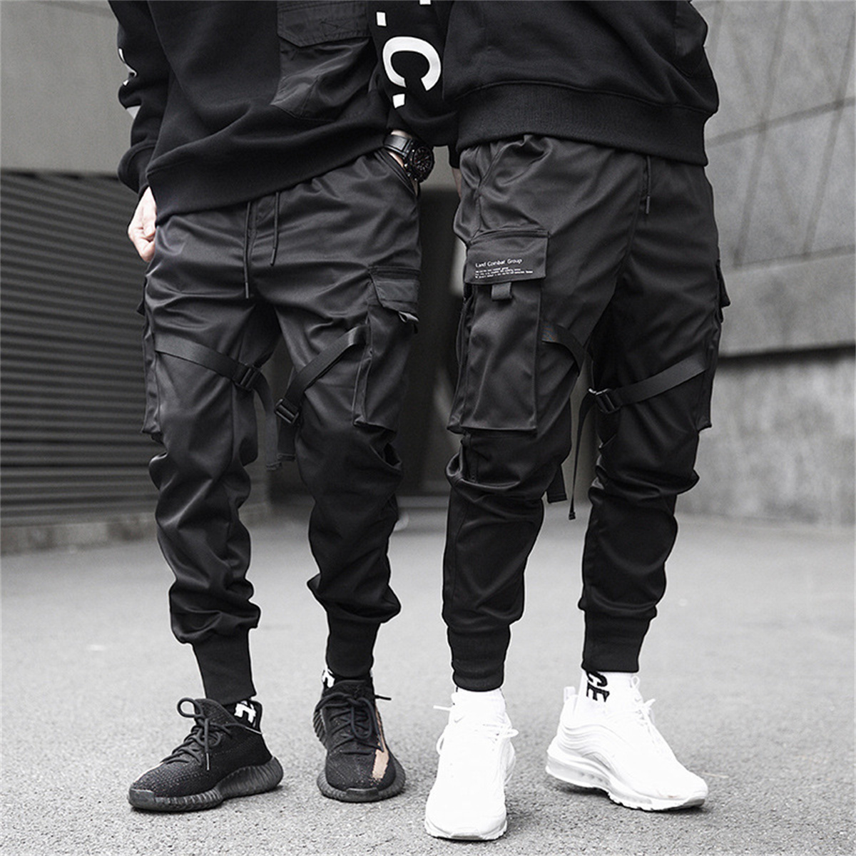 Brand Of Streetwear - Siyah Hip Hop kargo pantolon yaz